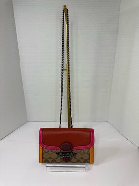 Women’s Coach Jade Color-block Chain Crossbody Bag -Gunmetal Hardware Rare